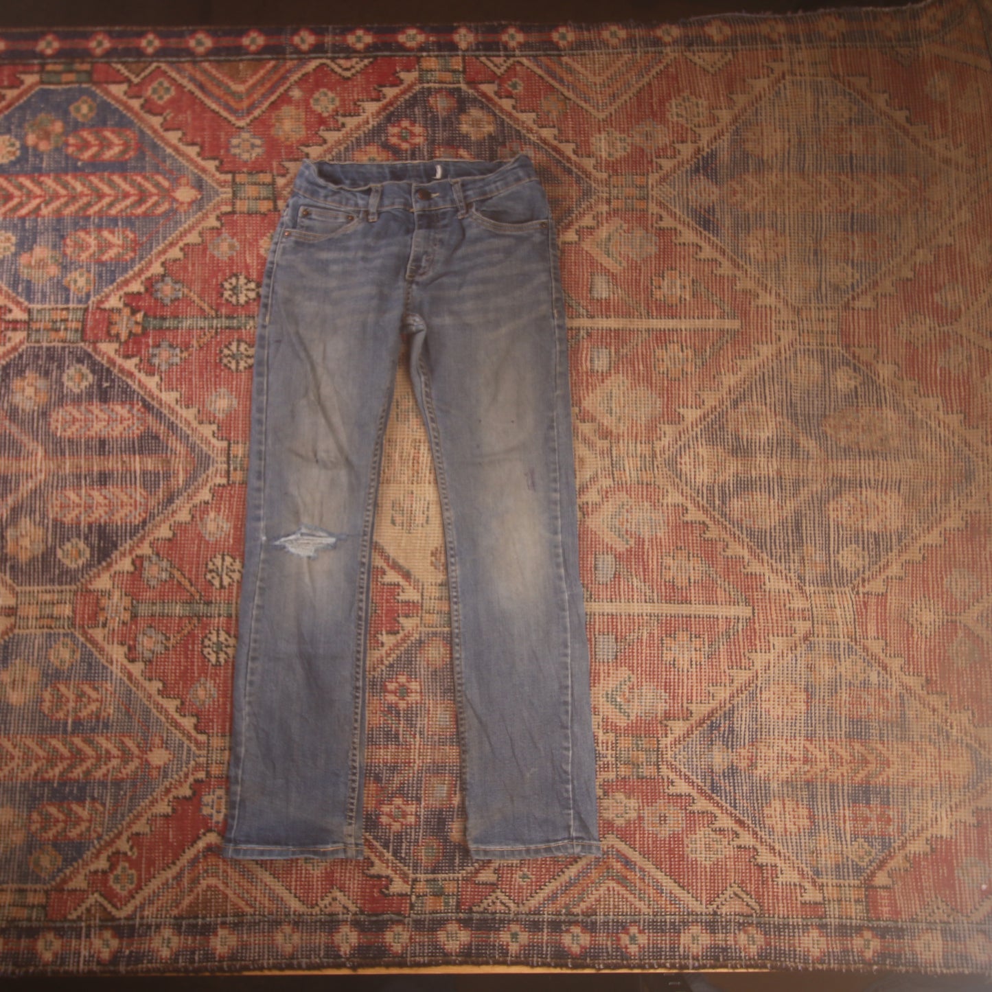 Levi's W24 L27 Skinny Classic Ripped Style Blue Denim Jeans