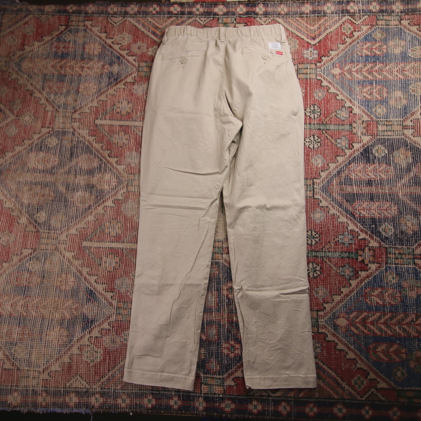Levi's W28 L28 Tapered Leg Beige Cotton Blend Trousers