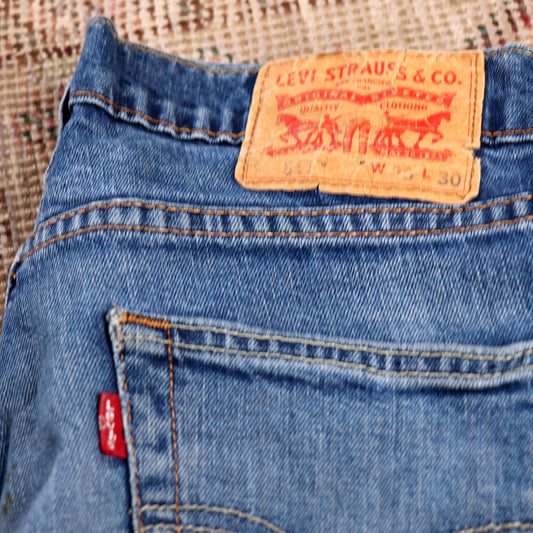 Levi's 511 W30 L26 Slim Fit Classic Ripped Style Blue Denim Jeans
