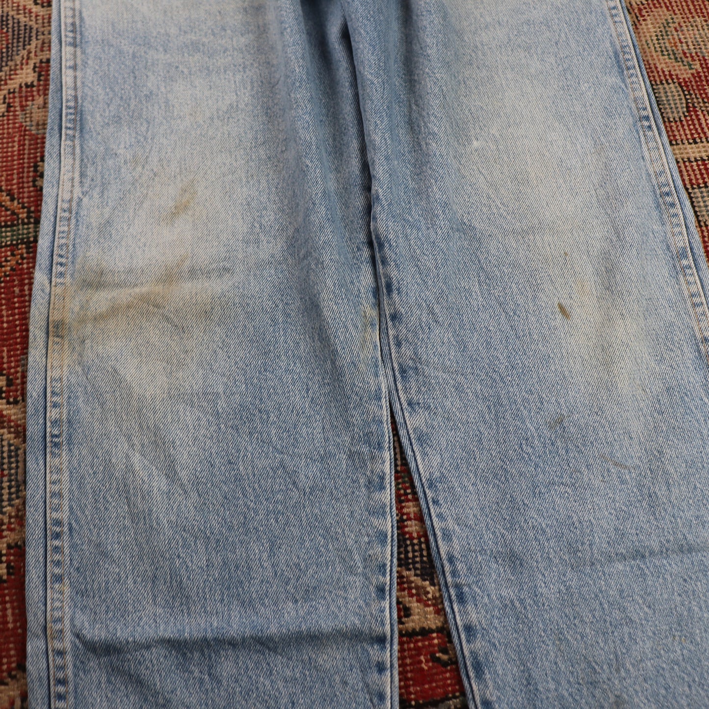 Wrangler W34 L28 Straight Leg Relaxed Fit Blue Denim Jeans