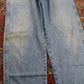 Wrangler W34 L28 Straight Leg Relaxed Fit Blue Denim Jeans