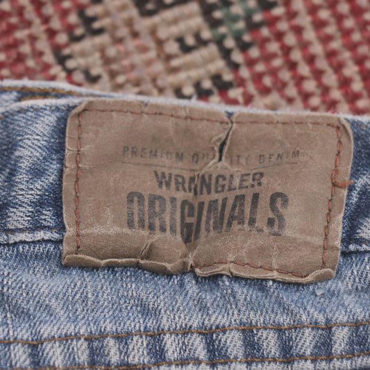 Wrangler W38 L30 Straight Leg Relaxed Fit Blue Denim Jeans