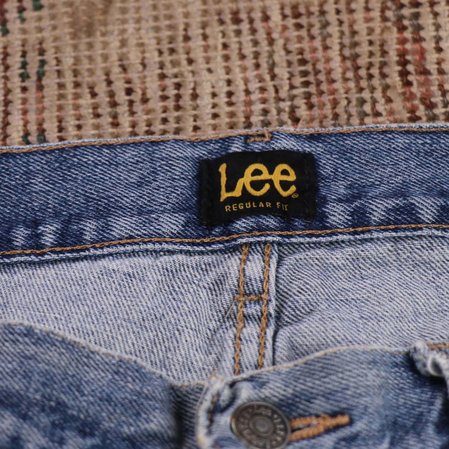 Lee W36 L29 Straight Leg Loose Fit Classic Ripped Style Blue Denim Jeans
