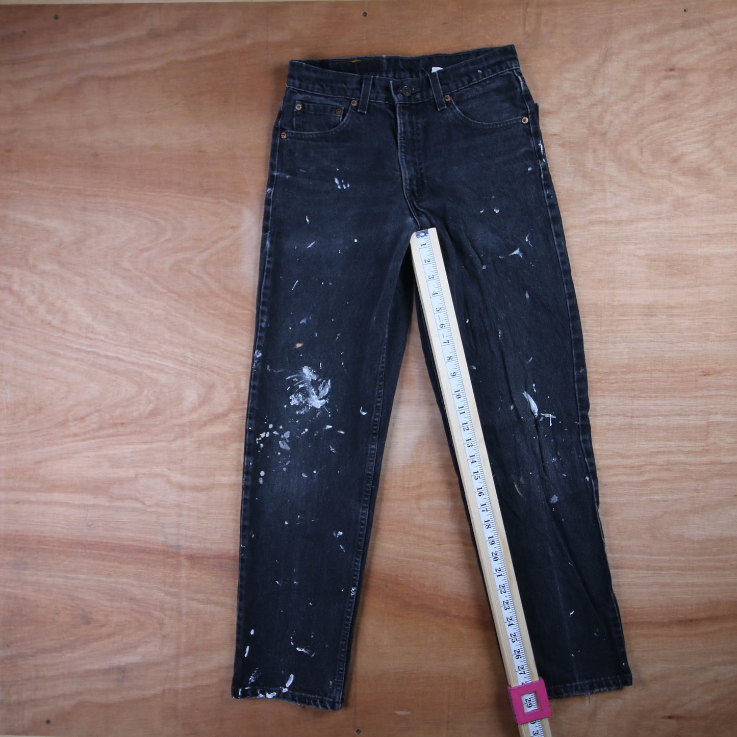 Levi's 550 Red Tab W28 L29 Tapered Leg Relaxed Fit Black Denim Jeans