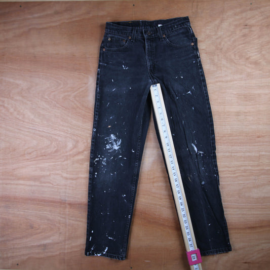 Levi's 550 Red Tab W28 L29 Tapered Leg Relaxed Fit Black Denim Jeans