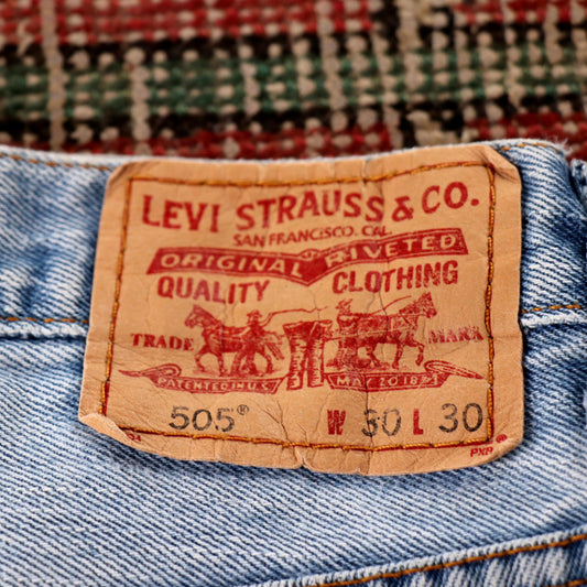 Levi's 505 W26 L27 Straight Leg Regular Fit Blue Denim Jeans