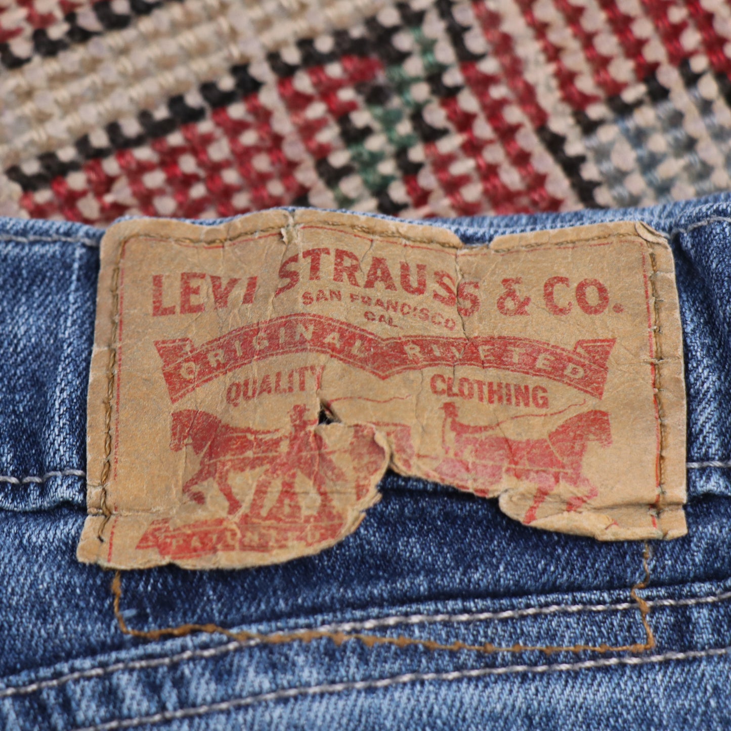 Levi's W30 L29 Straight Leg Classic Ripped Style Blue Denim Jeans