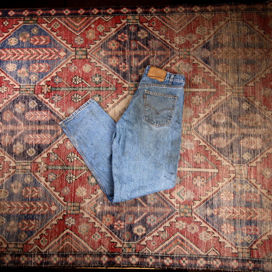 Levi's 550 Orange Tab W30 L32 Tapered Leg Relaxed Fit Blue Denim Jeans