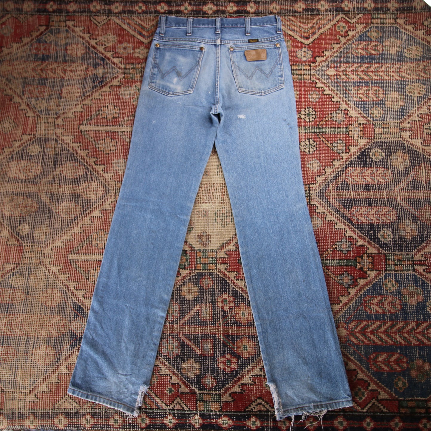 Wrangler W28 L33 Straight Leg Blue Denim Jeans