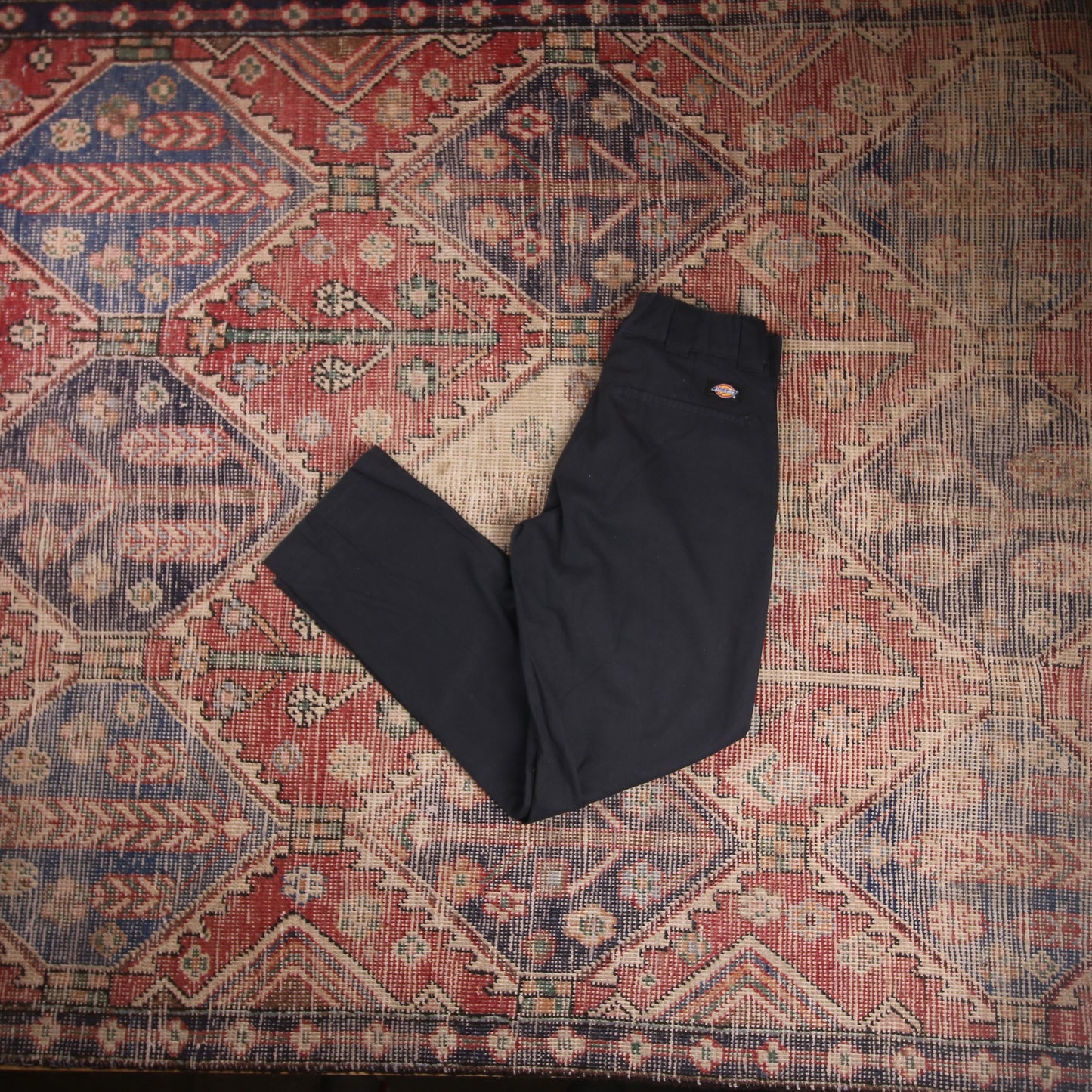 Dickies W26 L27 Straight Leg Black Cotton Blend Trousers