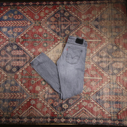 Levi's 511 W30 L32 Slim Fit Classic Ripped Style Grey Denim Jeans