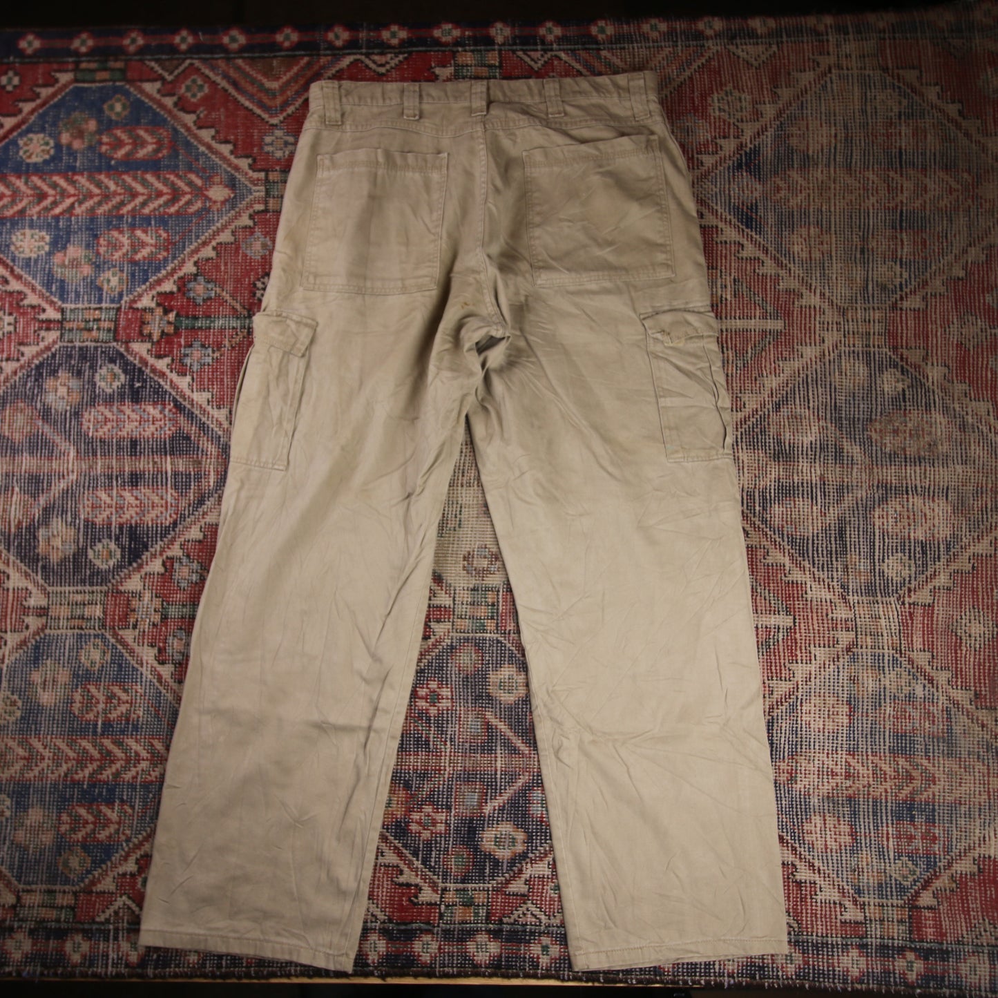 Wrangler W34 L31 Cargo Brown Cotton Blend Trousers