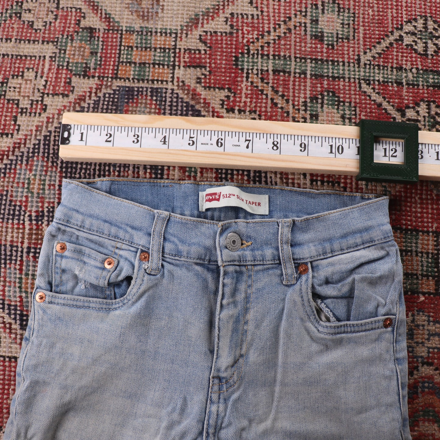 Levi's 512 Red Tab W24 L26 Tapered Leg Slim Fit Blue Denim Jeans