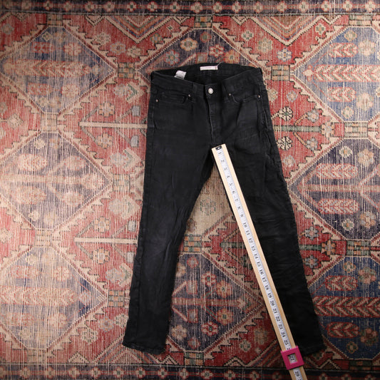 Levi's 710 Red Tab W28 L27 Skinny Black Denim Jeans