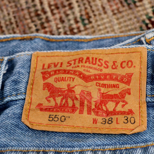 Levi's 550 W36 L30 Tapered Leg Relaxed Fit Blue Denim Jeans
