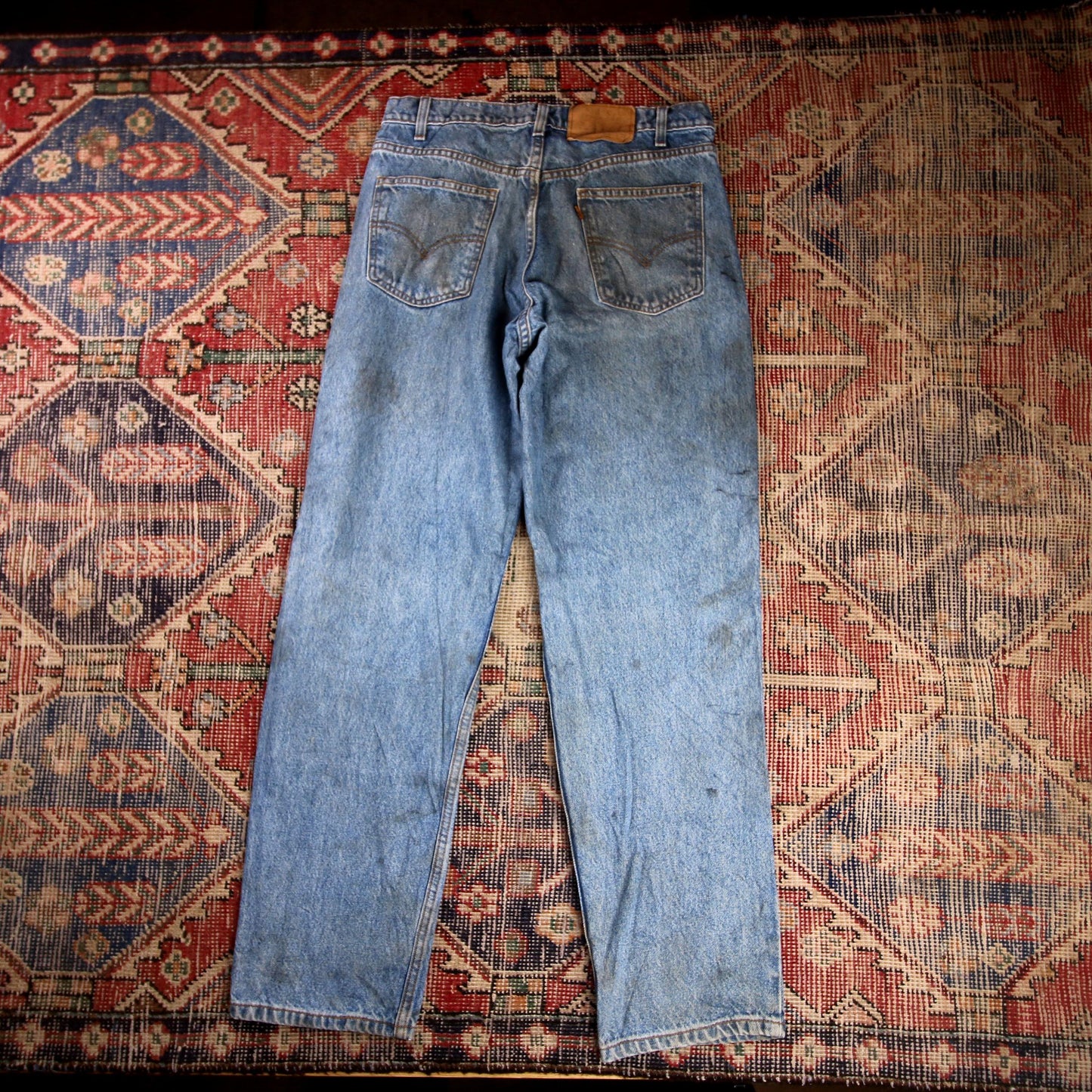 Levi's 550 Orange Tab W30 L32 Tapered Leg Relaxed Fit Blue Denim Jeans