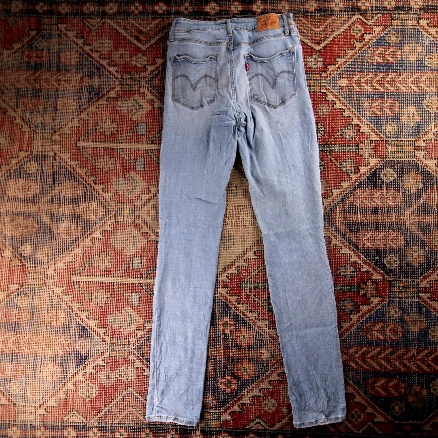 Levi's W26 L33 Skinny Classic Ripped Style Blue Denim Jeans