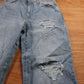 Levi's 721 Red Tab W30 L30 Loose Straight Leg Classic Ripped Style Blue Denim Je