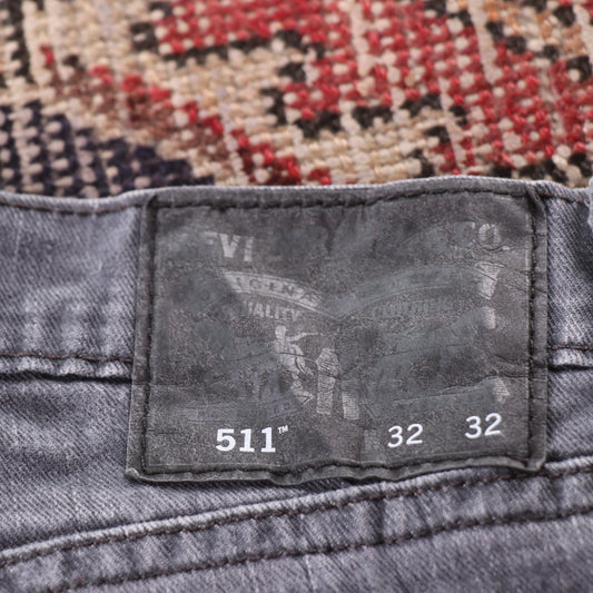 Levi's 511 Red Tab W30 L29 Slim Fit Grey Denim Jeans