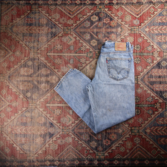 Levi's 550 Red Tab W34 L31 Tapered Leg Relaxed Fit Blue Denim Jeans