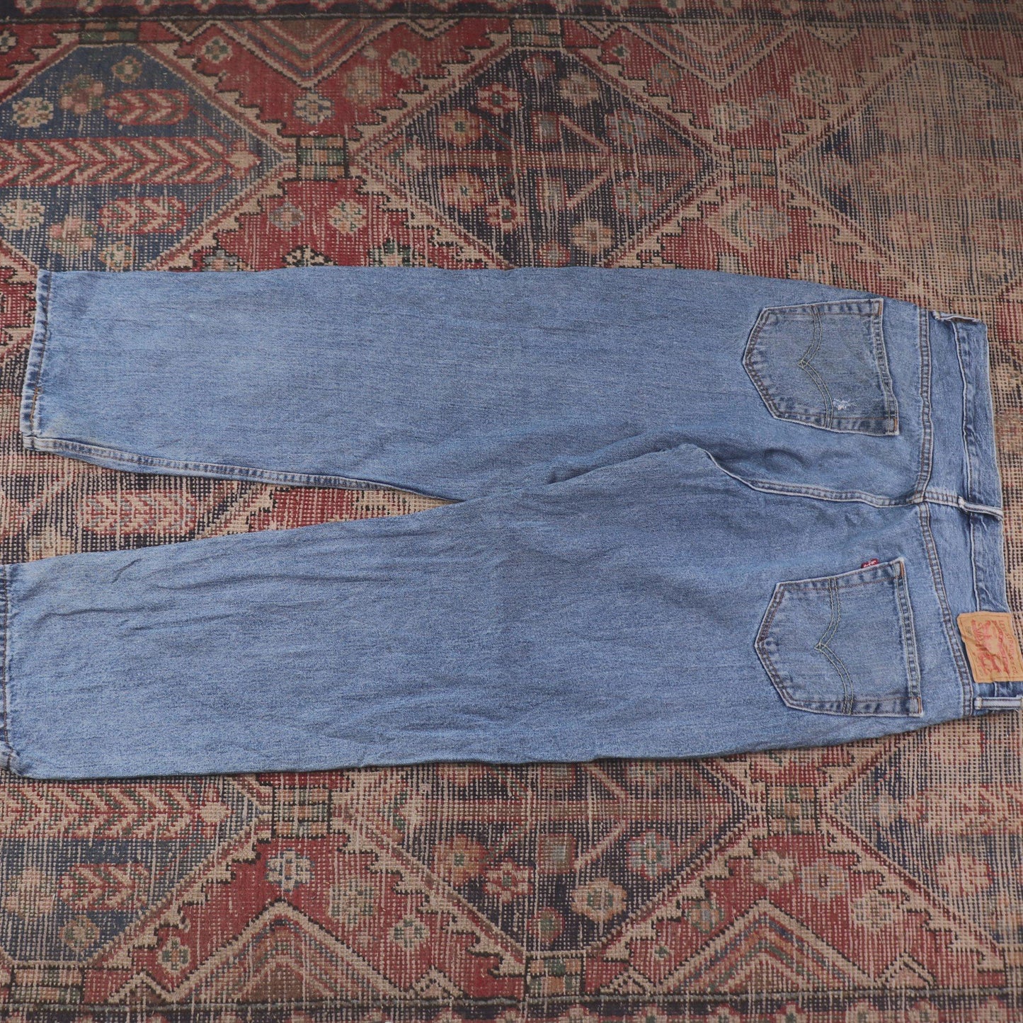 Levi's 550 W32 L29 Tapered Leg Relaxed Fit Classic Ripped Style Blue Denim Jeans