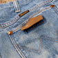 Wrangler W28 L34 Straight Leg Relaxed Fit Classic Ripped Style Blue Denim Jeans