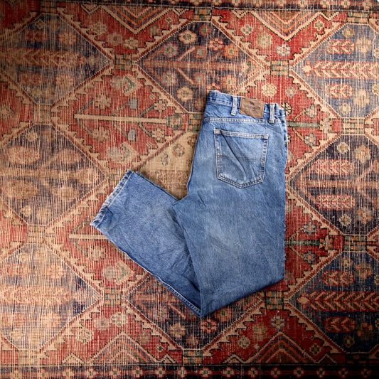 Wrangler W38 L32 Straight Leg Blue Denim Jeans