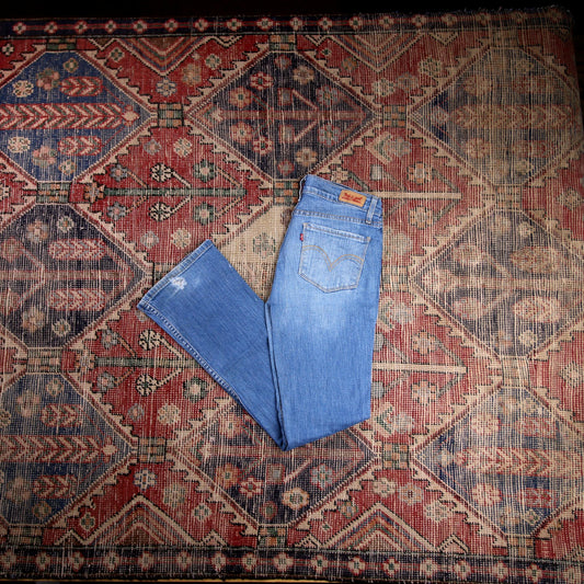 Levi's 524 W28 L31 Flared Blue Denim Jeans