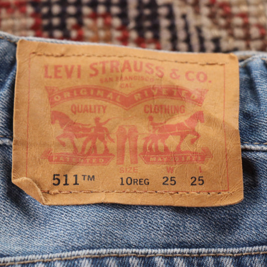 Levi's 511 Red Tab W24 L25 Slim Fit Blue Denim Jeans