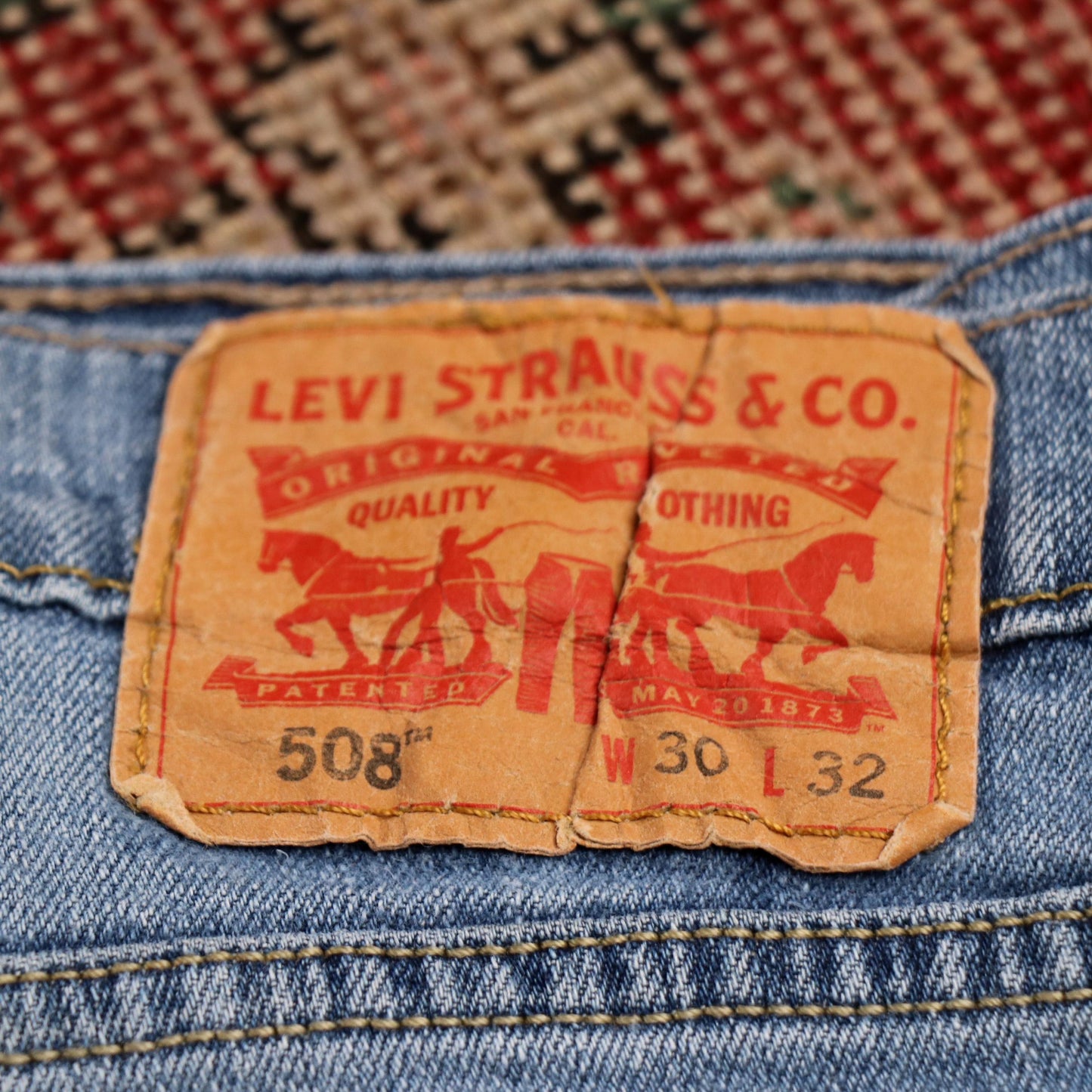 Levi's 508 W30 L30 Tapered Leg Regular Fit Classic Ripped Style Blue Denim Jeans