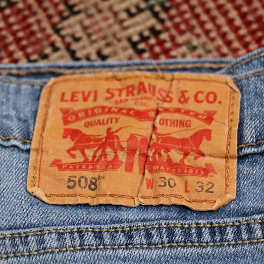 Levi's 508 W30 L30 Tapered Leg Regular Fit Classic Ripped Style Blue Denim Jeans