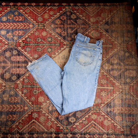 Lee W38 L34 Straight Leg Relaxed Fit Blue Denim Jeans
