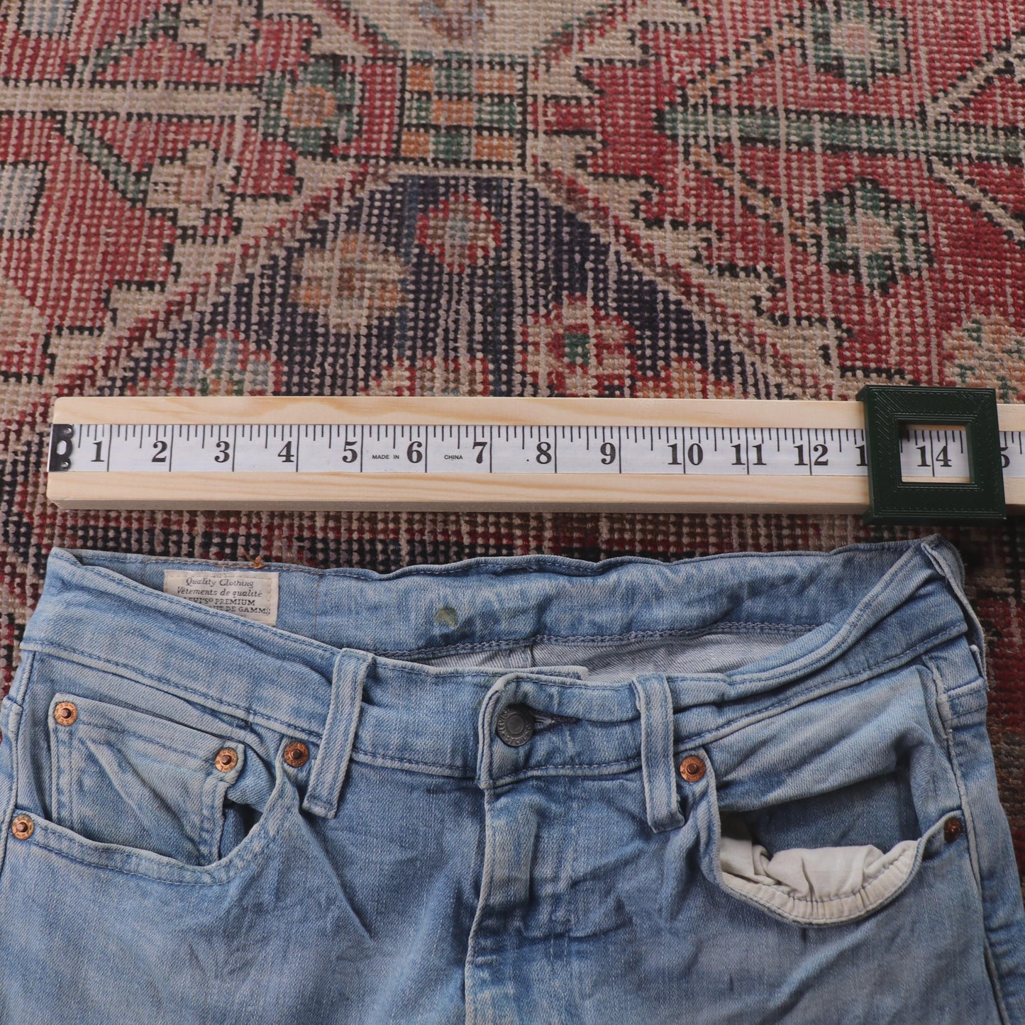Levi's 512 Red Tab W28 L30 Tapered Leg Slim Fit Blue Denim Jeans