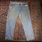 Wrangler W42 L30 Straight Leg Relaxed Fit Blue Denim Jeans