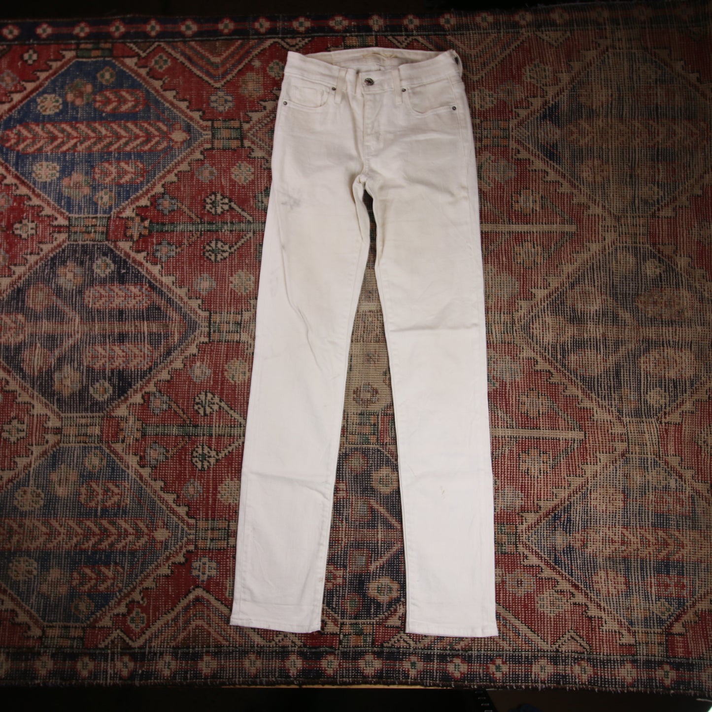 Levi's 712 W26 L31 White Denim Jeans