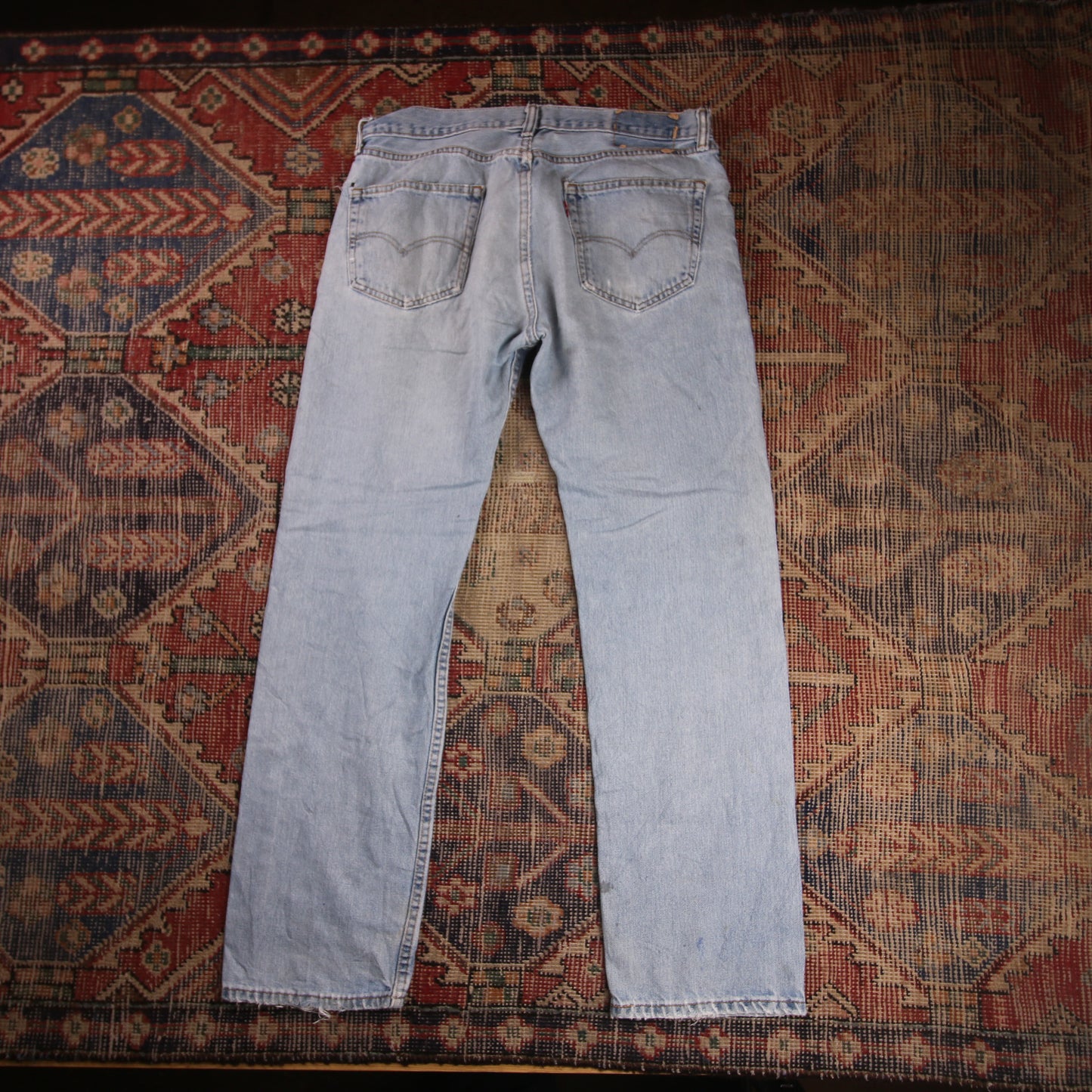Levi's W34 L30 Straight Leg Regular Fit Classic Ripped Style Blue Denim Jeans