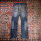 Levi's 504 W30 L30 Straight Leg Regular Fit Classic Ripped Style Blue Denim Jean