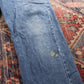 Wrangler Orange Tab W36 L33 Straight Leg Classic Ripped Style Blue Denim Jeans