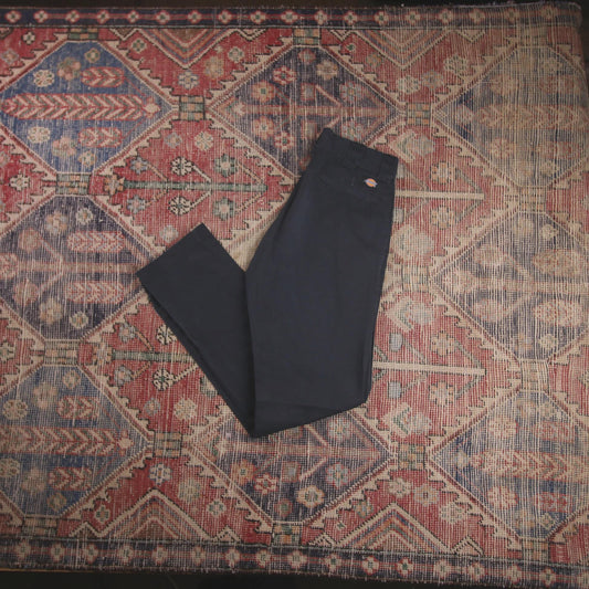 Dickies W28 L31 Straight Leg Black Cotton Blend Trousers