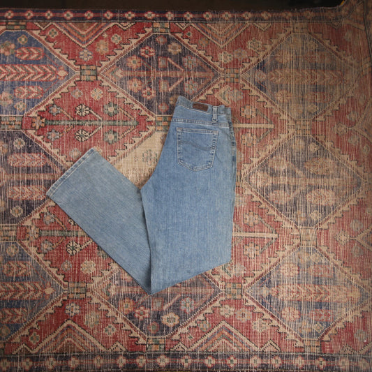 Lee W28 L33 Straight Leg Loose Fit Blue Denim Jeans