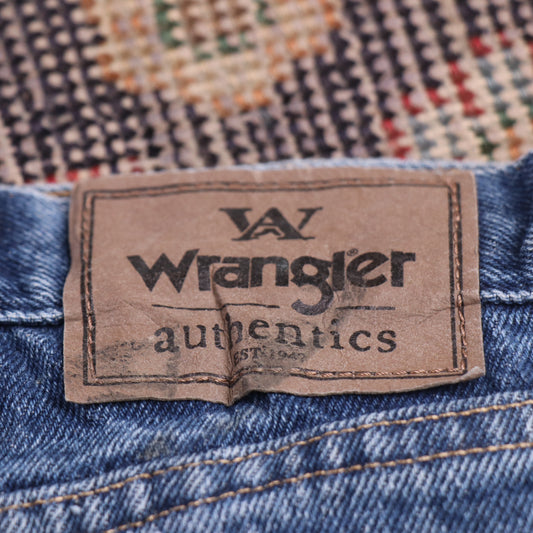 Wrangler W34 L29 Straight Leg Relaxed Fit Blue Denim Jeans