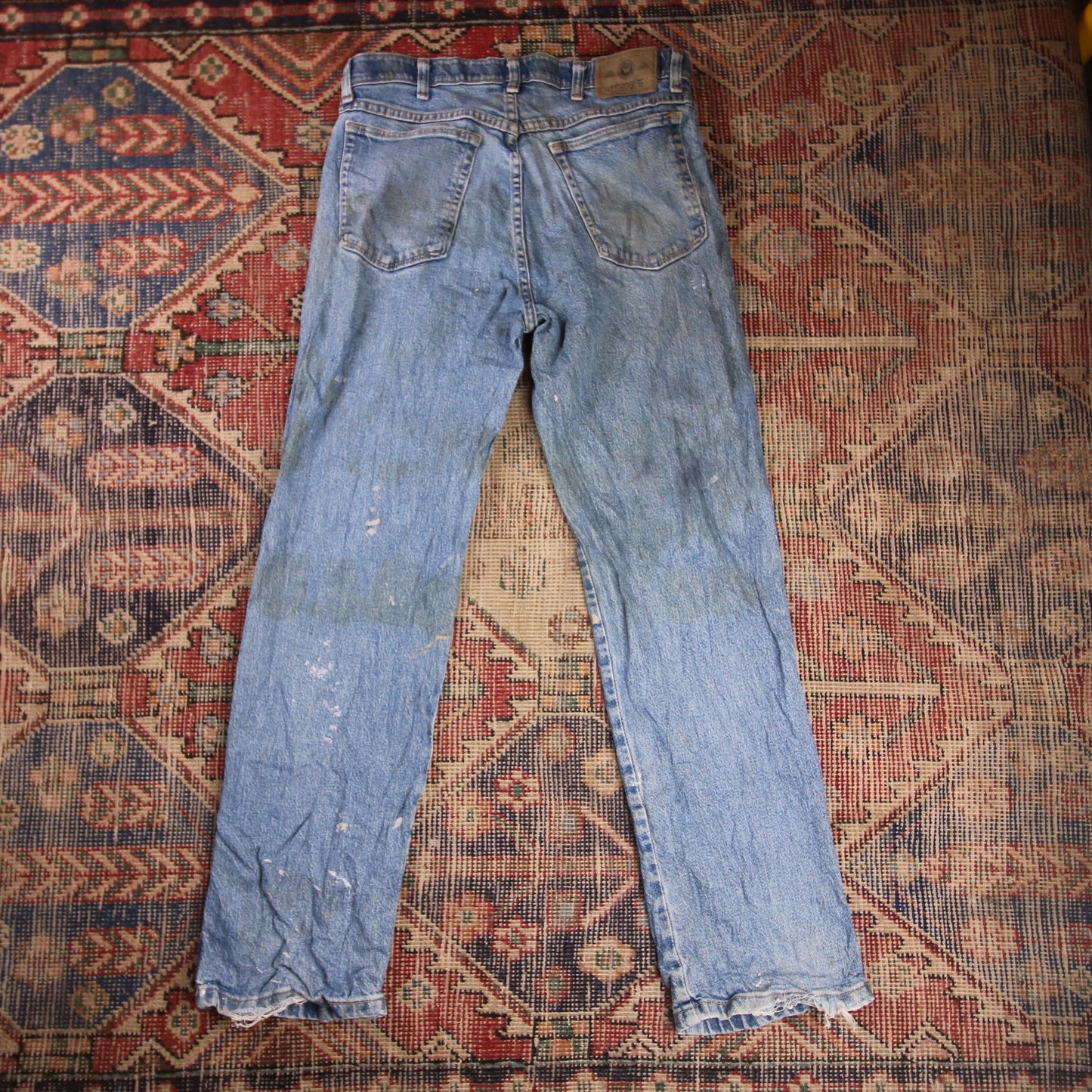 Wrangler W32 L29 Straight Leg Regular Fit Blue Denim Jeans