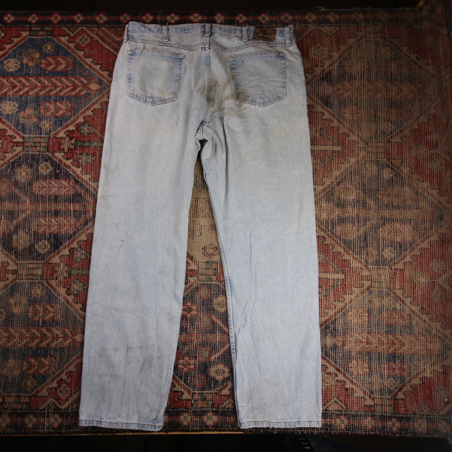 Wrangler W40 L32 Straight Leg Relaxed Fit Blue Denim Jeans