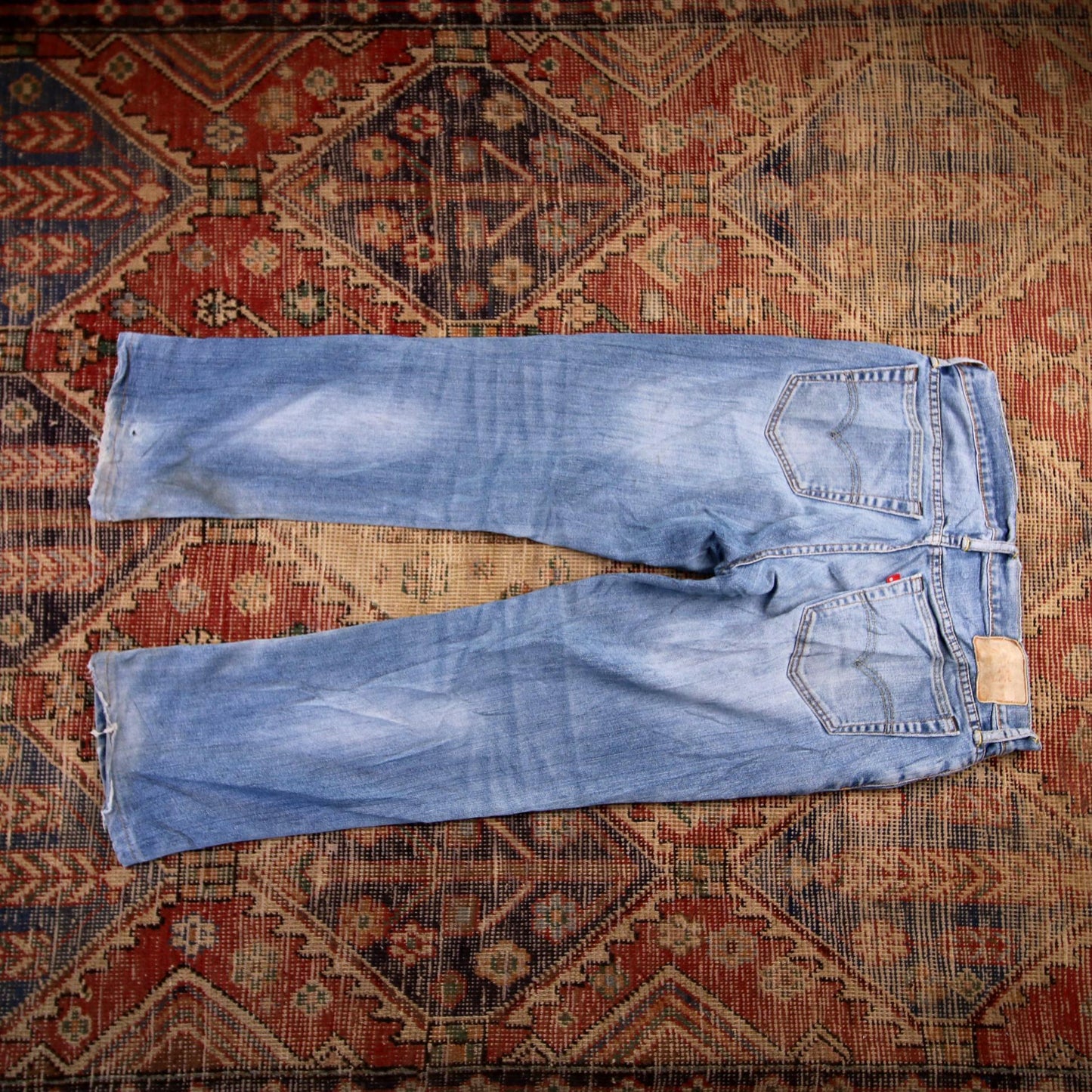 Levi's W34 L28 Straight Leg Blue Denim Jeans
