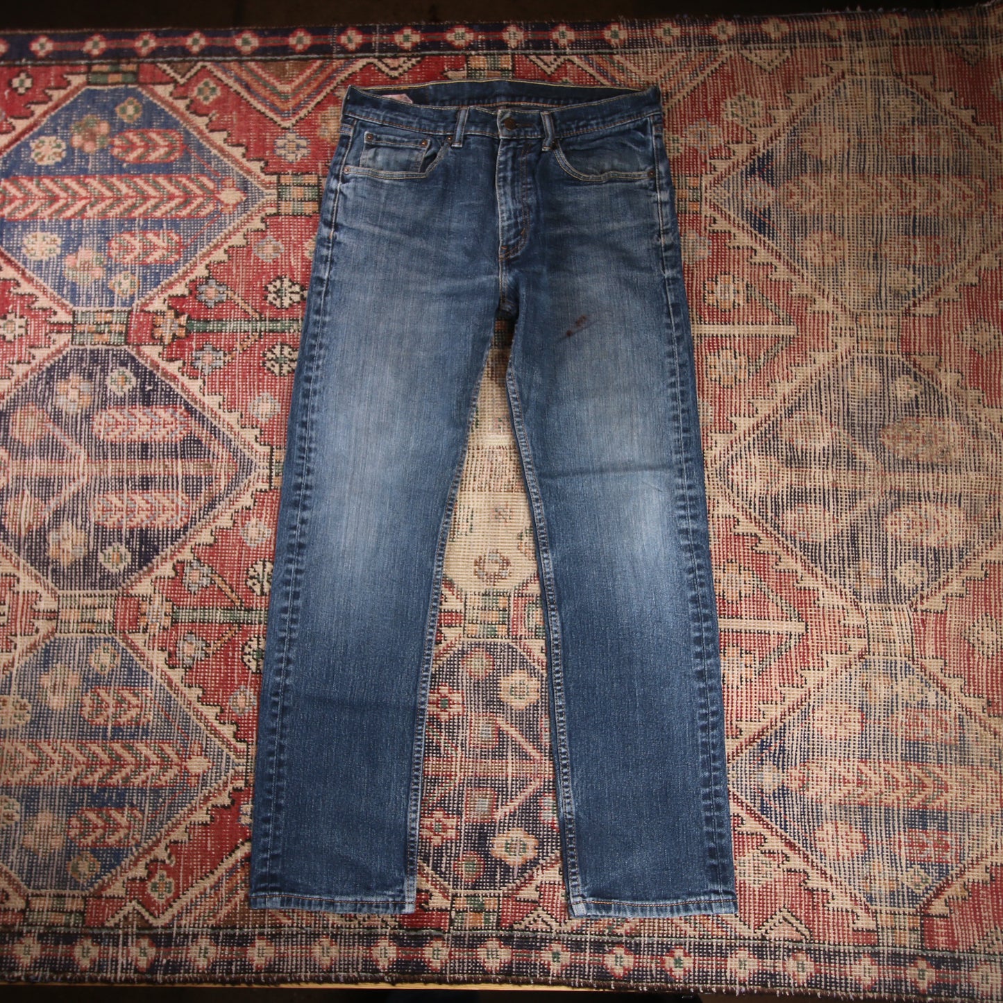Levi's 505 W34 L30 Straight Leg Regular Fit Blue Denim Jeans