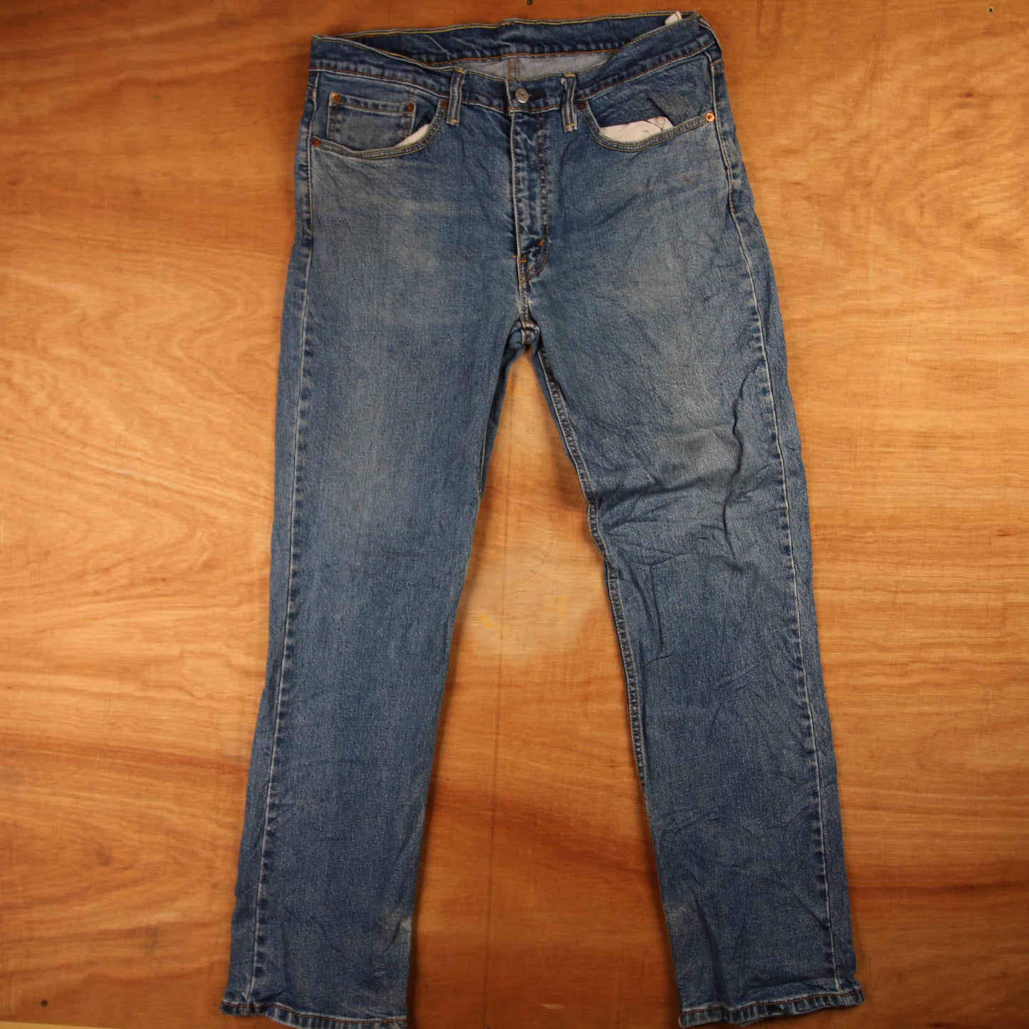 Levi's 514 Red Tab W34 L31 Straight Leg Blue Denim Jeans