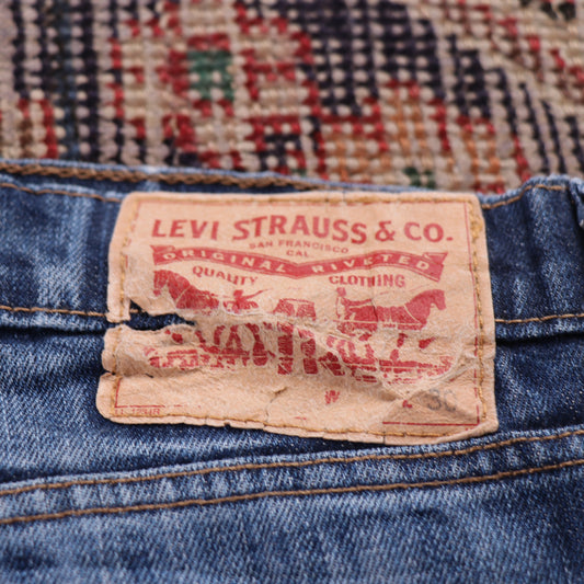 Levi's W34 L29 Straight Leg Classic Ripped Style Blue Denim Jeans