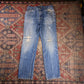 Lee W30 L30 Straight Leg Relaxed Fit Classic Ripped Style Blue Denim Jeans