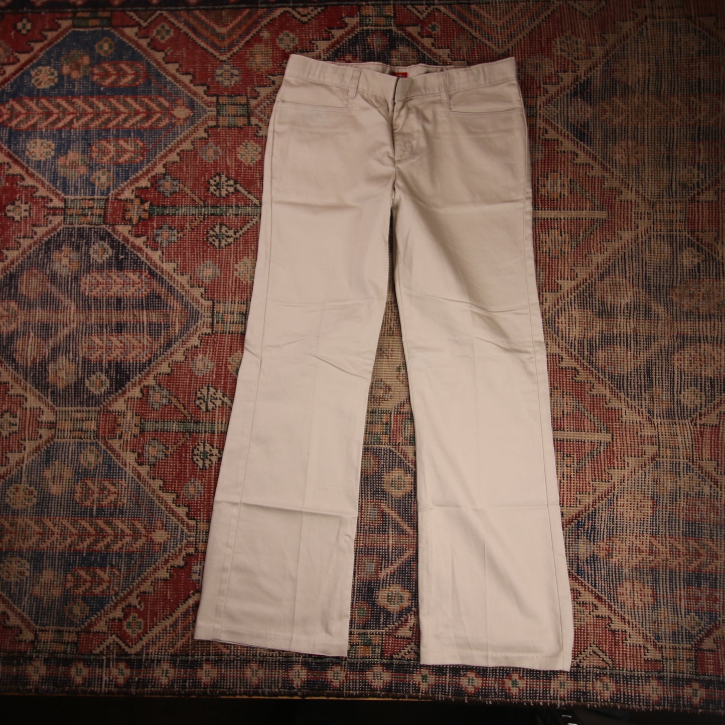 Dickies W32 L28 Straight Leg Beige Cotton Blend Trousers
