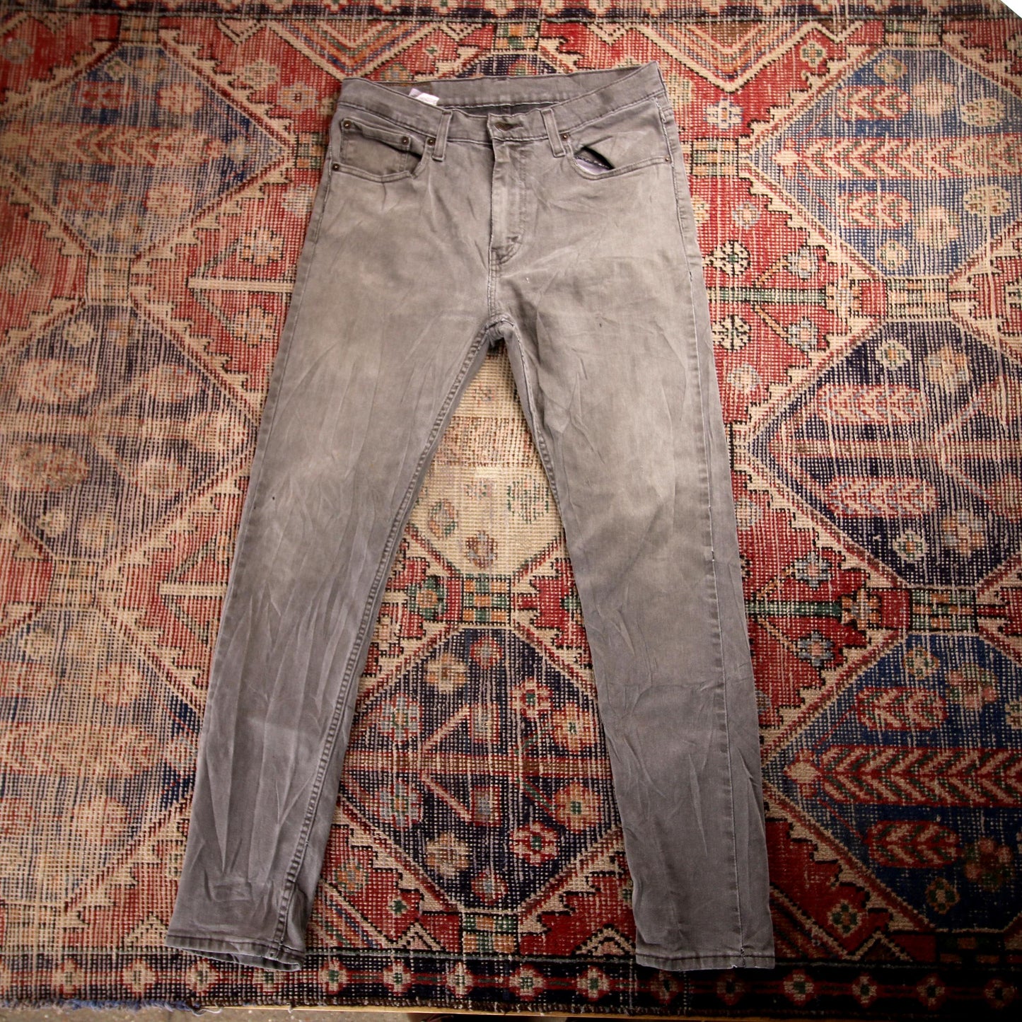 Levi's 512 W32 L30 Tapered Leg Slim Fit Grey Denim Jeans